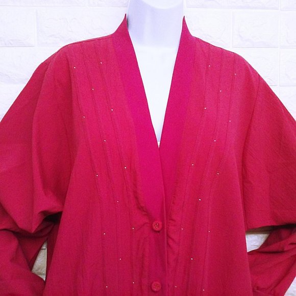 Vintage 80s G.W. Graff USA Cardigan Jacket Sz-L - Picture 4 of 10